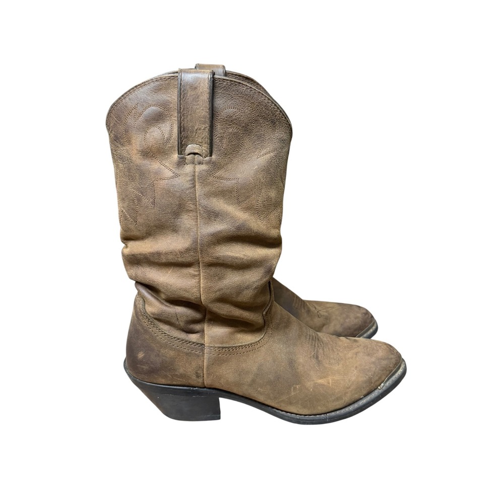 Durango Boots Women's 8.5 Slouch Western Cowboy Brown Leather